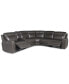 Фото #5 товара CLOSEOUT! Blairemoore 6-Pc. Leather Sectional with 1 USB Console and 2 Power Recliners, Created for Macy's