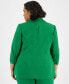 Plus Size Faux Double-Breasted Ruched-Sleeve Blazer, Created for Macy's