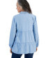 Фото #2 товара Women's Tiered Button-Front Chambray Shirt, Created for Macy's