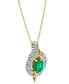 ფოტო #2 პროდუქტის Emerald (3/4 ct. t.w.) & Diamond (3/8 ct. t.w.) 18" Pendant Necklace in 14k Gold