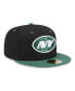 Фото #4 товара Men's Black/Green New York Jets Flipside 2Tone 59FIFTY Fitted Hat