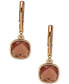 ფოტო #1 პროდუქტის Gold-Tone Square Stone Drop Earrings