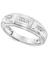 ფოტო #1 პროდუქტის Men's Diamond Wedding Band (1/4 ct. t.w.) in 10K White Gold