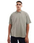 Фото #1 товара ASOS DESIGN oversized cotton comb polo in khaki