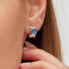 Серьги SOHI Gold Twist Drop. silver, clear, blue - фото #3