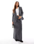 JDY collarless pinstripe blazer co-ord in grey