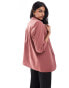 Pieces blazer with ruched sleeves in spice