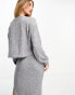 Фото #3 товара Miss Selfridge brushed cosy rib long sleeve top co-ord in grey