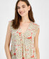 ფოტო #4 პროდუქტის Women's Floral-Print V-Neck Tiered Midi Dress