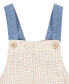 Фото #16 товара Baby Boys Gingham Shortall and T-shirt Set