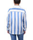 ფოტო #2 პროდუქტის Petite Long Sleeve Striped Satin Blouse