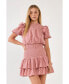 Фото #3 товара Women's Smocked Lace Mini Dress