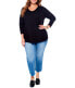 Фото #1 товара NIC+ZOE 296670 Women's Plus Size Vital V-Neck, Black Onyx Size 1X