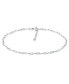 ფოტო #1 პროდუქტის Paperclip Link Ankle Bracelet in Sterling Silver and 18k Over Silver, Created for Macy's