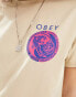 Фото #6 товара Obey unisex panther ying yang short sleeve t-shirt in beige