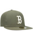 ფოტო #2 პროდუქტის Men's Olive Boston Red Sox Logo White 59FIFTY Fitted Hat