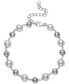 ფოტო #1 პროდუქტის Gray & White Cultured Freshwater Pearl (5-6mm & 7-8mm) Bracelet in Sterling Silver (Also in Pink & White Cultured Freshwater Pearl), Created for Macy's