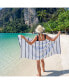 Фото #4 товара Las Rayas Beach Towels (4 Pack), 30x60 in., Striped Color Options, 100% Soft Cotton