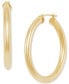 14k Gold Large Polished Hoop Earrings (40mm)