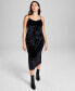 Фото #1 товара Платье с кружевными деталями And Now This Velvet Slip для женщин, созданное для Macy's