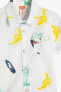 Erkek Bebek Kısa Kollu Kapaklı Cep Detaylı Baskılı Gömlek 3smb60014tw