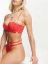 Фото #1 товара We Are We Wear Fuller Bust lace longline padded balconette bra in red