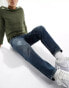 Фото #5 товара ASOS DESIGN tapered fit jeans with tinted dark wash - MBLUE