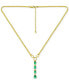 ფოტო #3 პროდუქტის Lab-Grown Green Quartz Lariat Necklace (2-3/4 ct. t.w.) in 18k Gold-Plated Sterling Silver, 16" + 2" extender