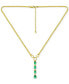 Фото #3 товара Macy's lab-Created Green Quartz Lariat Necklace (2-3/4 ct. t.w.) in 18k Gold-Plated Sterling Silver, 16" + 2" extender