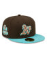 Фото #2 товара Men's Brown and Mint Oakland Athletics Walnut Mint 59FIFTY Fitted Hat