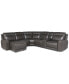 Фото #13 товара CLOSEOUT! Blairemoore 6-Pc. Leather Power Chaise Sectional with 1 USB Console and 2 Power Recliners, Created for Macy's