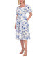 Фото #1 товара Women's Floral Puff-Sleeve Midi Dress