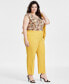 Фото #3 товара Plus Size Mid Rise Straight-Leg Fly-Front Pants