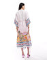 Hope & Ivy belted kaftan maxi dress in scenic print