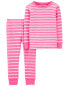 Фото #2 товара Пижама из хлопка Carter's Toddler 2-Piece Striped Snug Fit