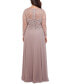 Фото #2 товара Plus Size Embellished Illusion Gown