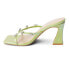 COCONUTS by Matisse Levi Rhinestone Block Heels Womens Green Casual Sandals LEV