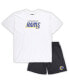 ფოტო #1 პროდუქტის Men's White, Charcoal Los Angeles Rams Big and Tall T-shirt and Shorts Set