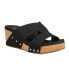Corkys Bonny Glitter Wedge Womens Black Casual Sandals 41-0345-BKSI