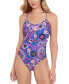 Фото #1 товара Women's Floral-Print One-Piece Swimsuit, Created for Macy's