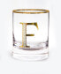 Фото #1 товара Monogram Rim and Letter F Double Old Fashioned Glasses, Set Of 4