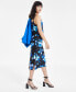 Фото #2 товара Women's Floral-Print Bias-Cut Midi Dress, Created for Macy's