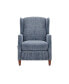 Wingback Fabric Push Back Recliner with Rivet Detailing