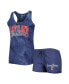 ფოტო #1 პროდუქტის Women's Navy Cleveland Guardians Billboard Racerback Tank and Shorts Sleep Set