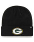 ფოტო #1 პროდუქტის Men's '47 Black Green Bay Packers Secondary Basic Cuffed Knit Hat