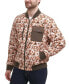 Levi Strauss Co Mens Diamond Brown Tropical Printed Bomber Jacket Size S