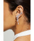 ფოტო #3 პროდუქტის Silver-Tone Cubic Zirconia Flower Climber Drop Earrings, Created for Macy's