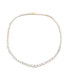 Graduated Cubic Zirconia Tennis Necklace In Silver Plate or Gold Plate