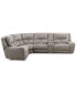 Фото #9 товара CLOSEOUT! Terrine 5-Pc. Fabric Sectional with 2 Power Motion Recliners and 1 USB Console, Created for Macy's