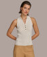 Фото #1 товара Donna Karan Women's Sleeveless Sweater Knit Polo